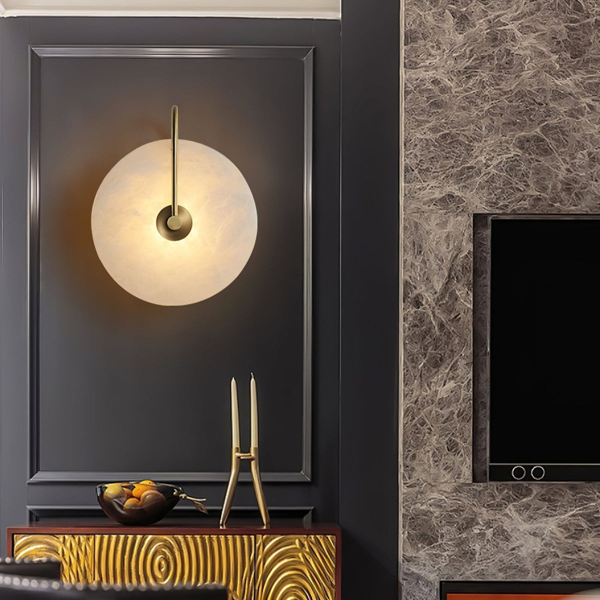 Kristy Alabaster LED Wandlamp Rond Iconisch Circulair