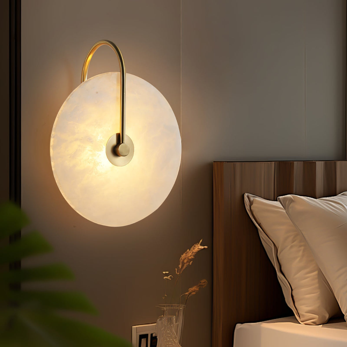 Kristy Alabaster LED Wandlamp Rond Iconisch Circulair