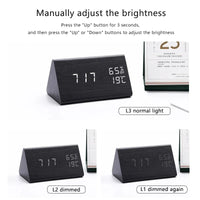 Wekker - WoodWatch - LED Display - Spraakbesturing