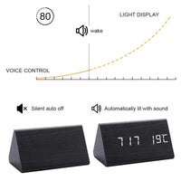 Wekker - WoodWatch - LED Display - Spraakbesturing