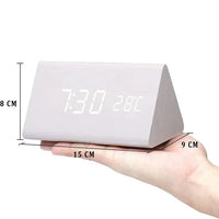 WoodWatch Wecker - LED-display met spraakbesturing en houten uitstraling