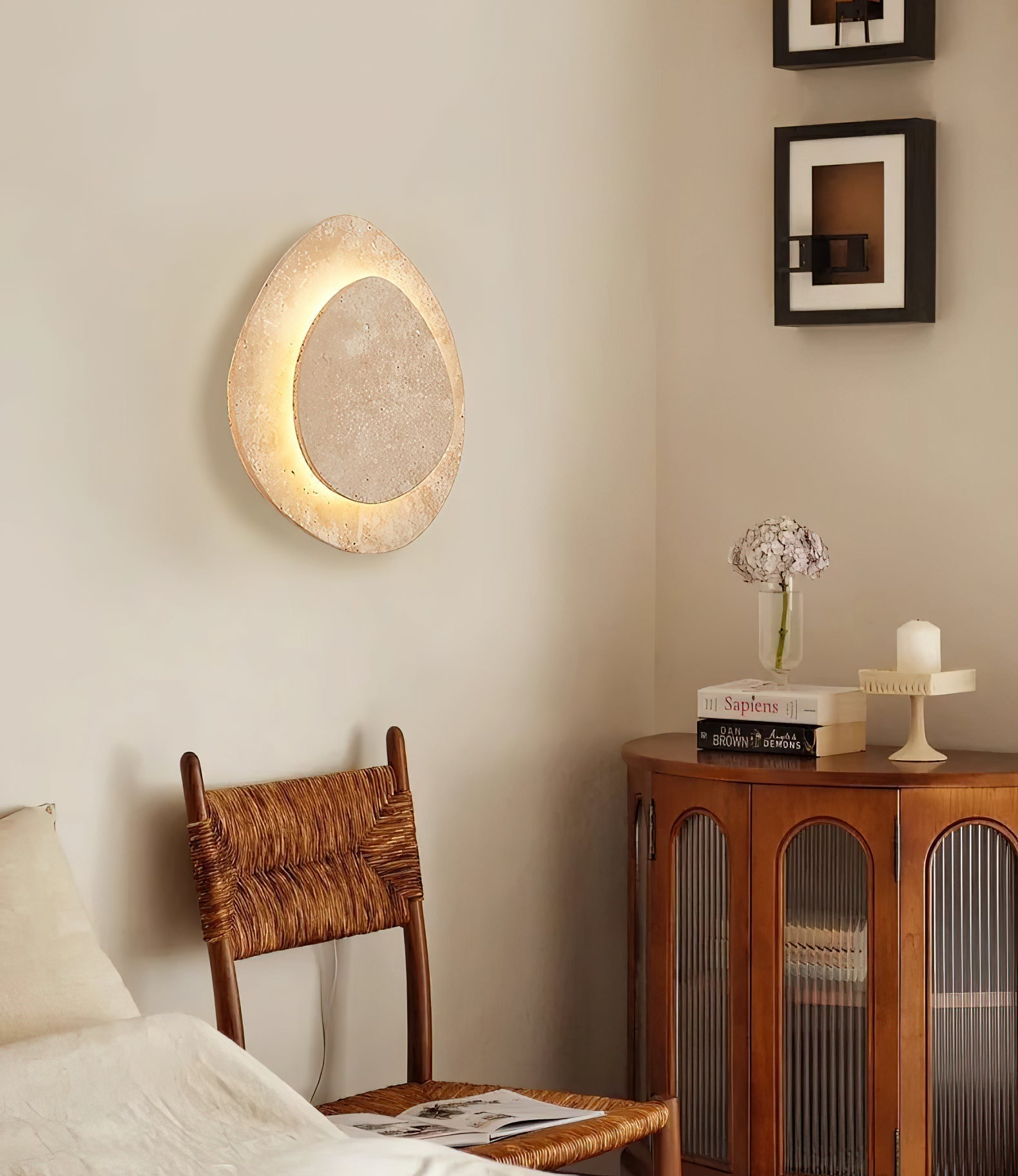 Yrvuvyn Wandlamp in Travertin Individuele Creativiteit