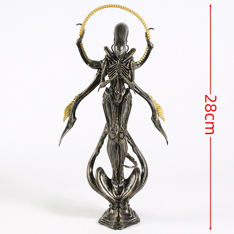 Alien Xenomorph Boeddha Beeldje | Surrealistisch Hars Verzamelaarsdecor