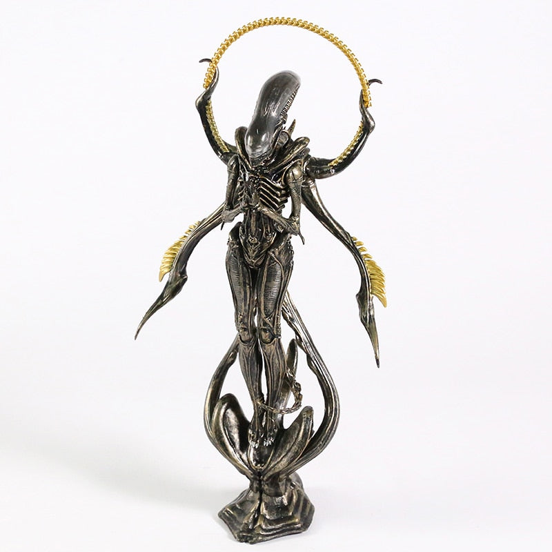 Alien Xenomorph Boeddha Beeldje | Surrealistisch Hars Verzamelaarsdecor