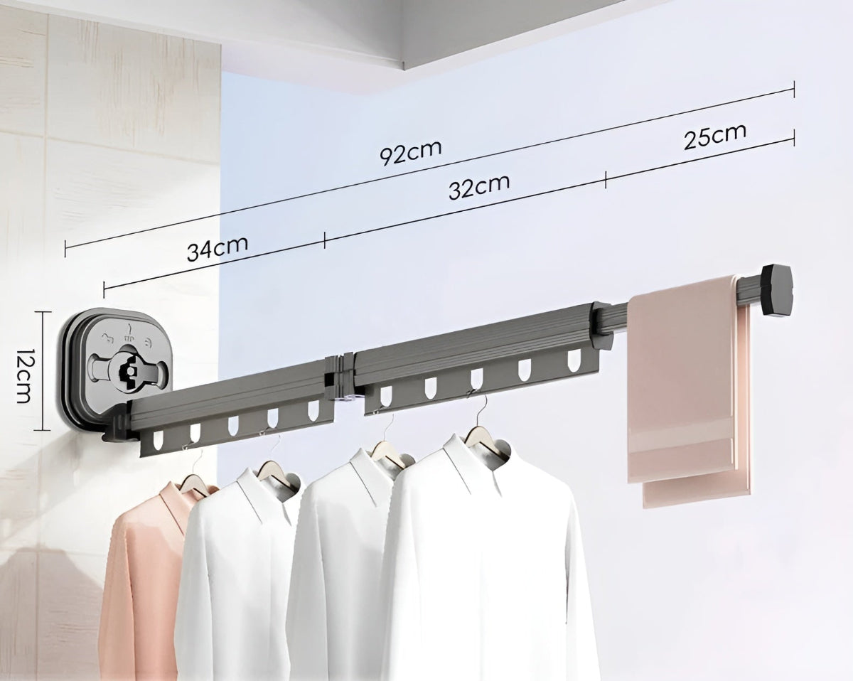 AluFlex - Opvouwbare Aluminium Wasdroger met Zuignapbevestiging