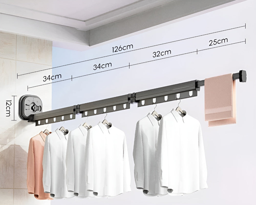 AluFlex - Opvouwbare Aluminium Wasdroger met Zuignapbevestiging