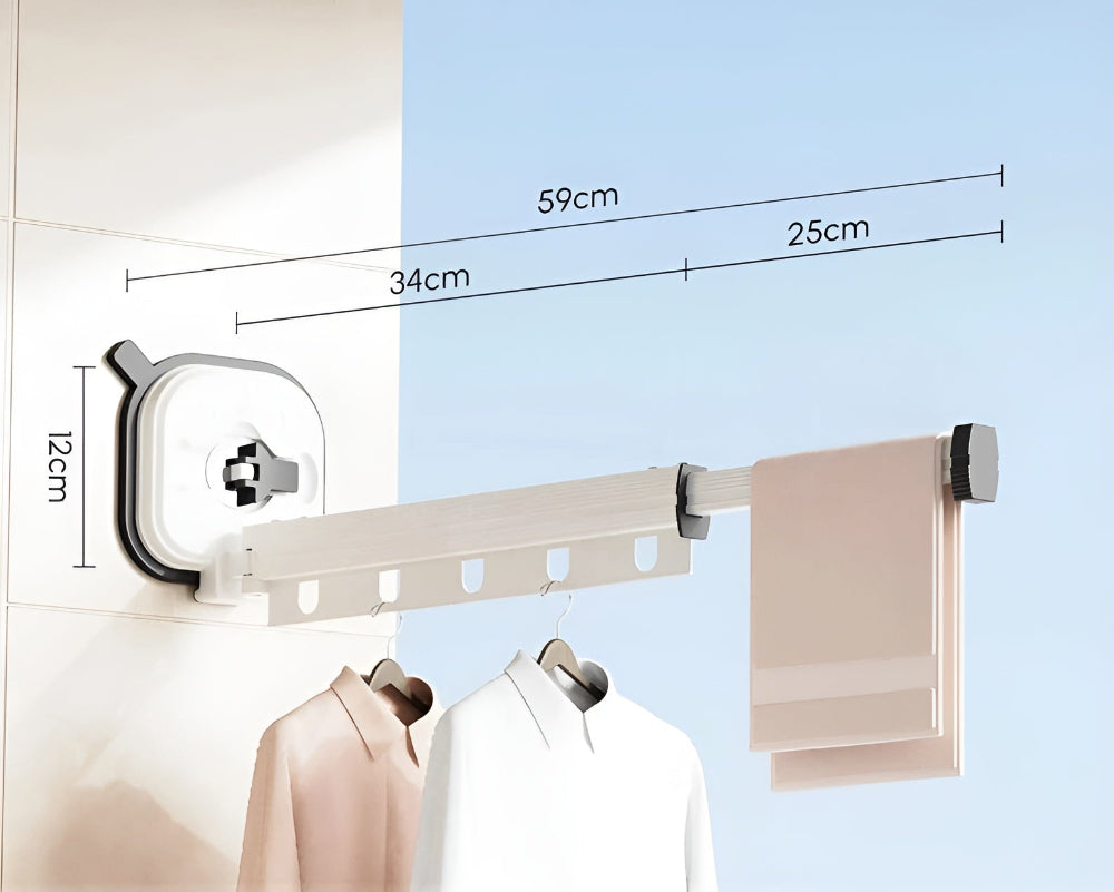 AluFlex - Opvouwbare Aluminium Wasdroger met Zuignapbevestiging