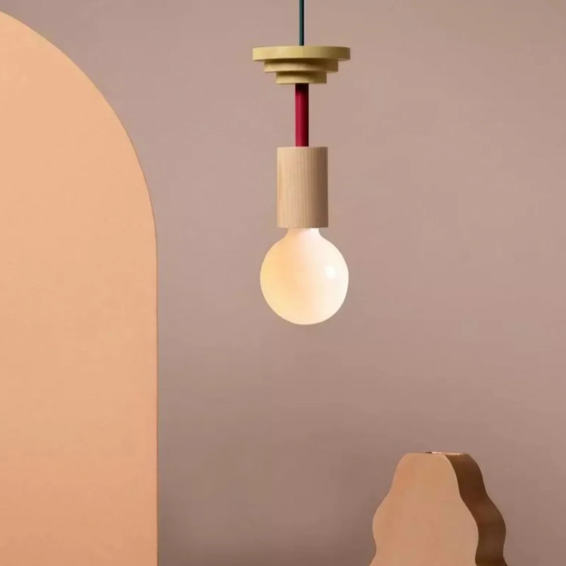 Alvar Multicolor Geometrische Houten Hanglamp