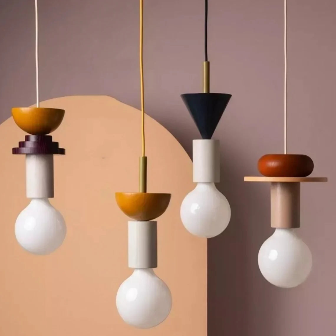 Alvar Multicolor Geometrische Houten Hanglamp