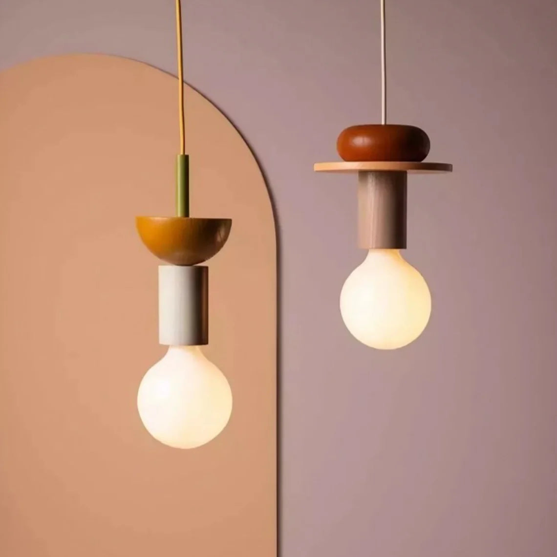 Alvar Multicolor Geometrische Houten Hanglamp