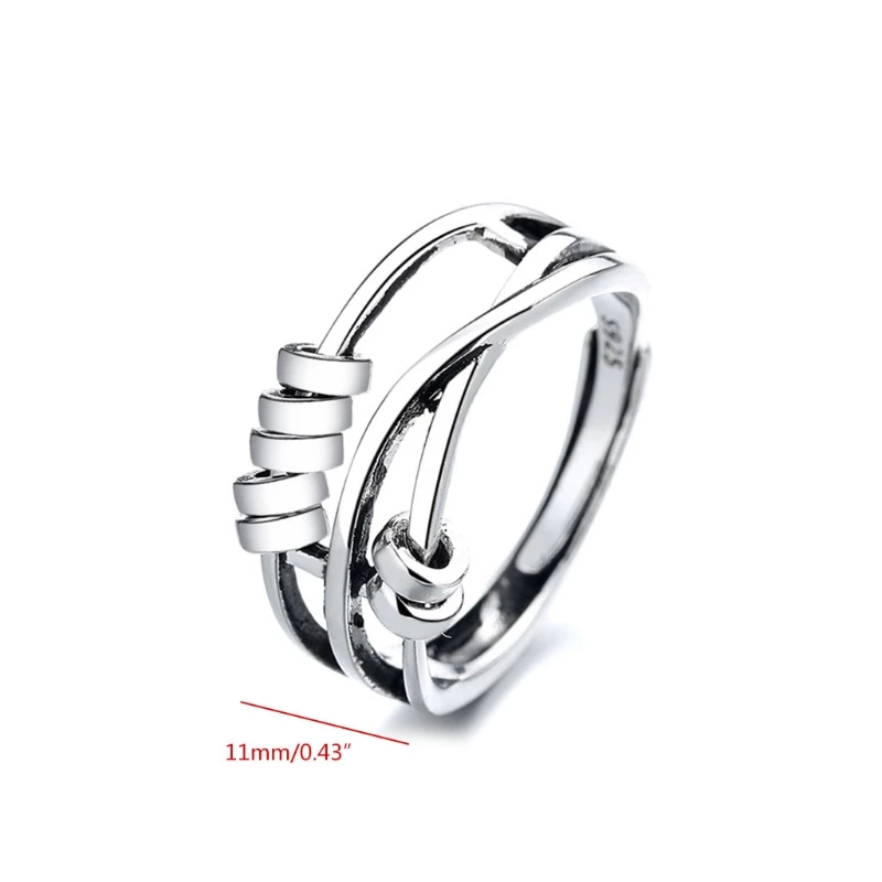 Draaiende Zilveren Ring – Stijlvolle Fidget-Ring van 925 Zilver