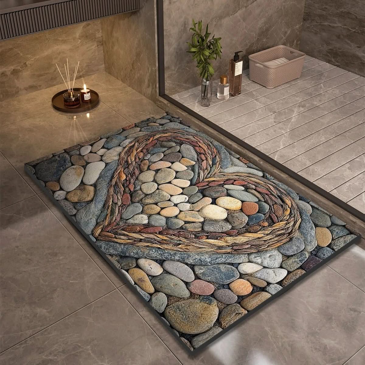 Badmat – Extreem snel drogend, antislip & elegante natuursteenlook