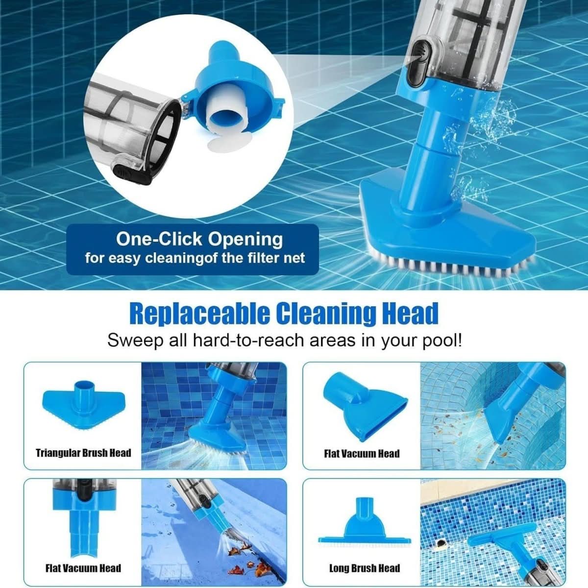 PoolMate™ | Accu Poolreiniger – draadloos, telescopisch & krachtig