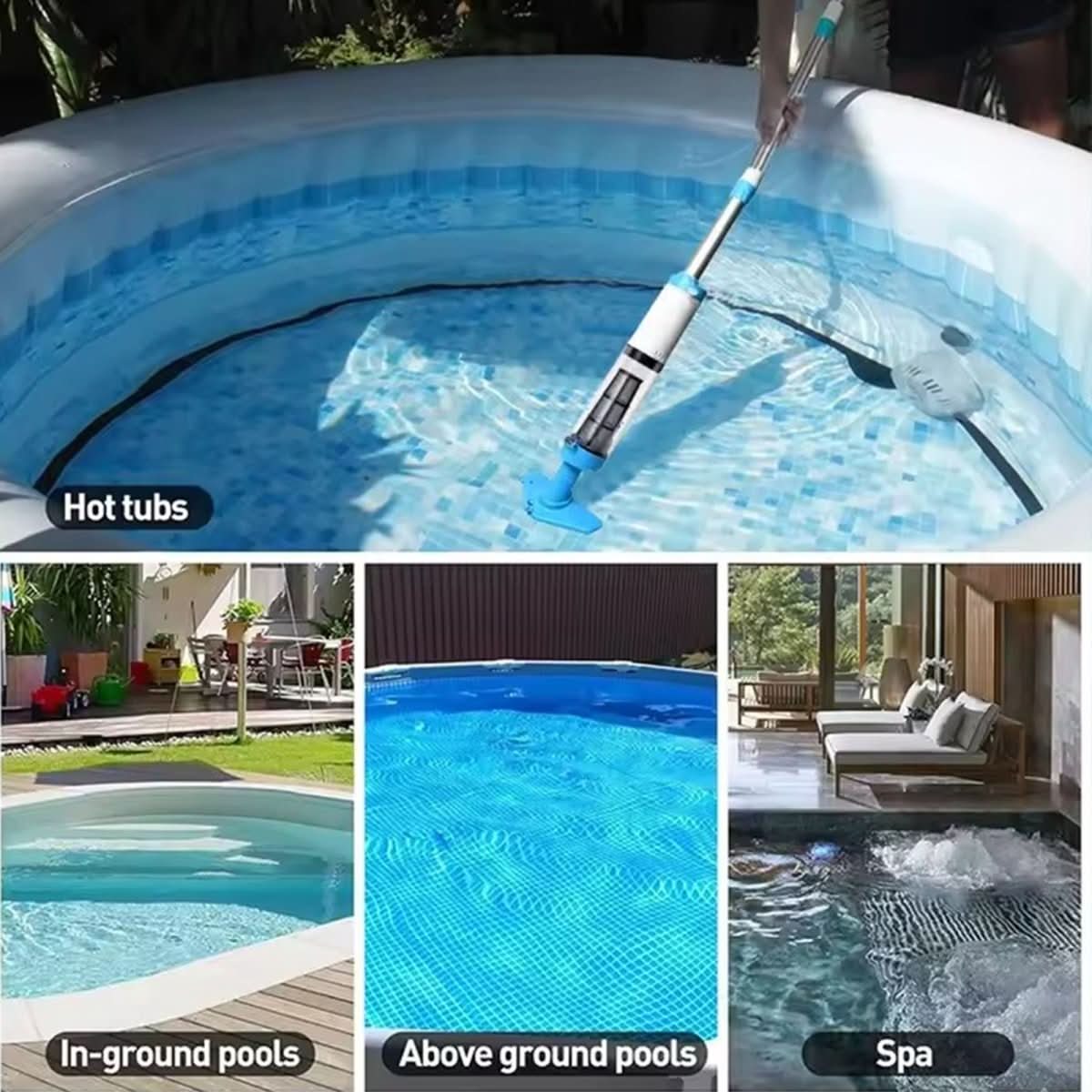 PoolMate™ | Accu Poolreiniger – draadloos, telescopisch & krachtig