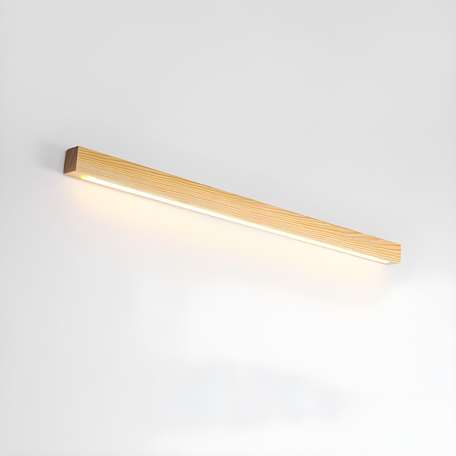 Lustra Wandlamp Lineair Hout en LED Minimalistisch Design