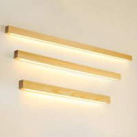 Lustra Wandlamp Lineair Hout en LED Minimalistisch Design