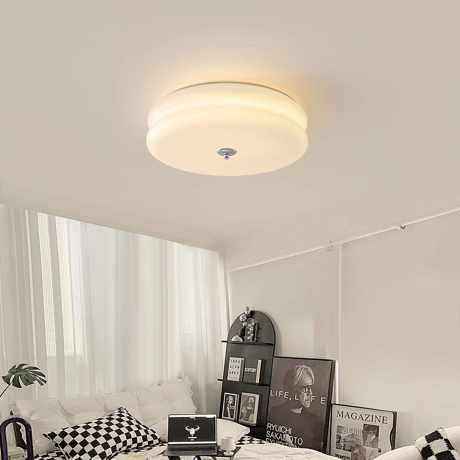 Lustra Plafondlamp Art Déco Vintage Glas