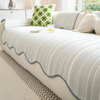 Aurivelle Haringbone Scallop Edge Sofa Cover