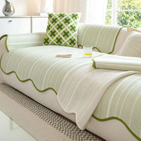 Aurivelle Haringbone Scallop Edge Sofa Cover