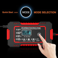 Skanto | 12V 6A Slimme Auto Acculader | Puls Reparatie, LCD Scherm & Snelladen voor AGM, Gel & Loodzuuraccu's