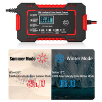 Skanto | 12V 6A Slimme Auto Acculader | Puls Reparatie, LCD Scherm & Snelladen voor AGM, Gel & Loodzuuraccu's