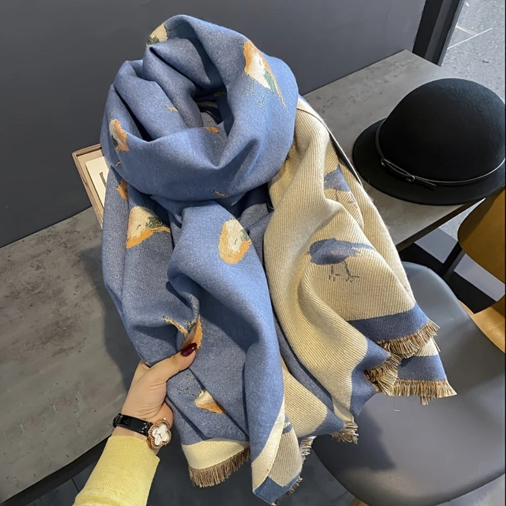 Aviary Ademend Vogel Jacquard Sjaal