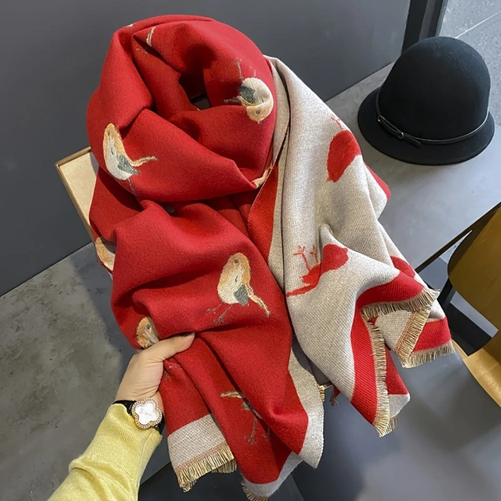 Aviary Ademend Vogel Jacquard Sjaal