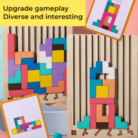 BRIQLEARN – Montessori Houten Tetris voor Creatief Stapelen en Logisch Denken