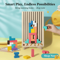 BRIQLEARN – Montessori Houten Tetris voor Creatief Stapelen en Logisch Denken