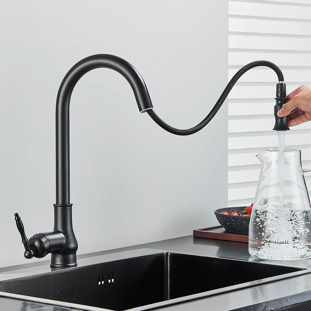 SMARTSPOUT – Keukenkraan met uittrekbare sproeikop in antiekbrons en met aanraaksensor