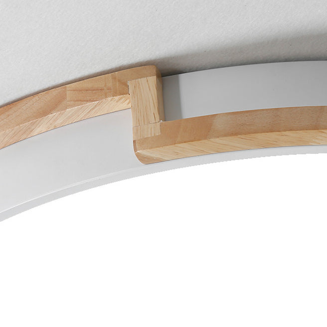Nordic LED-Plafondlamp met Houten Frame