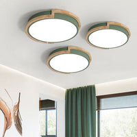 Nordic LED-Plafondlamp met Houten Frame