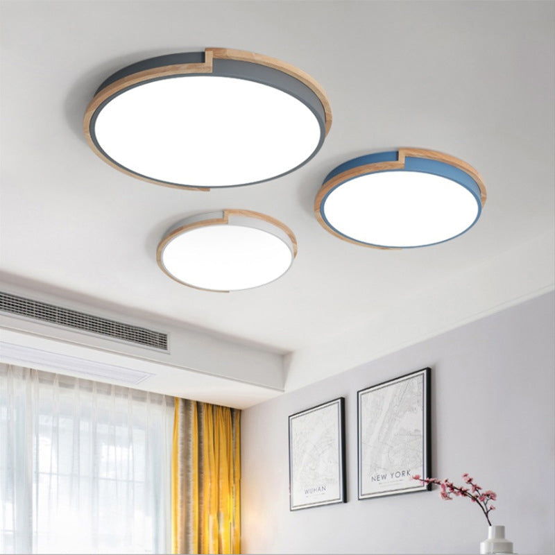 Nordic LED-Plafondlamp met Houten Frame