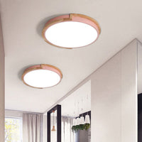 Nordic LED-Plafondlamp met Houten Frame