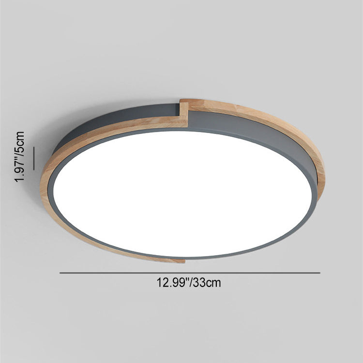 Nordic LED-Plafondlamp met Houten Frame