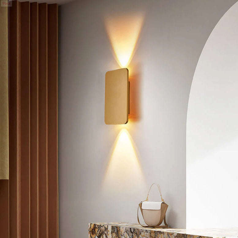 Noordse Minimalistische Glazen Rectangulaire LED Wandlamp 2-licht