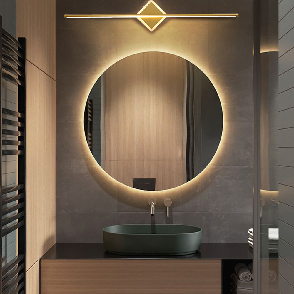 Arisha LED Lineaire Spiegel Voor Wandlamp, Zwart/Goud