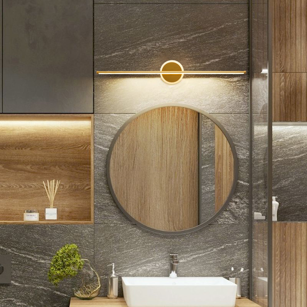 Arisha LED Lineaire Spiegel Voor Wandlamp, Zwart/Goud