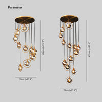 Valentina Moderne Spiraal Ballen Glas Trap Chandelier