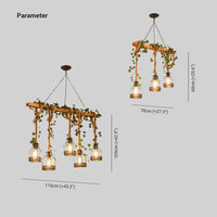 Epoch Caged Vintage Boerderij Houten Balk Hanglamp 3/5 Lampen