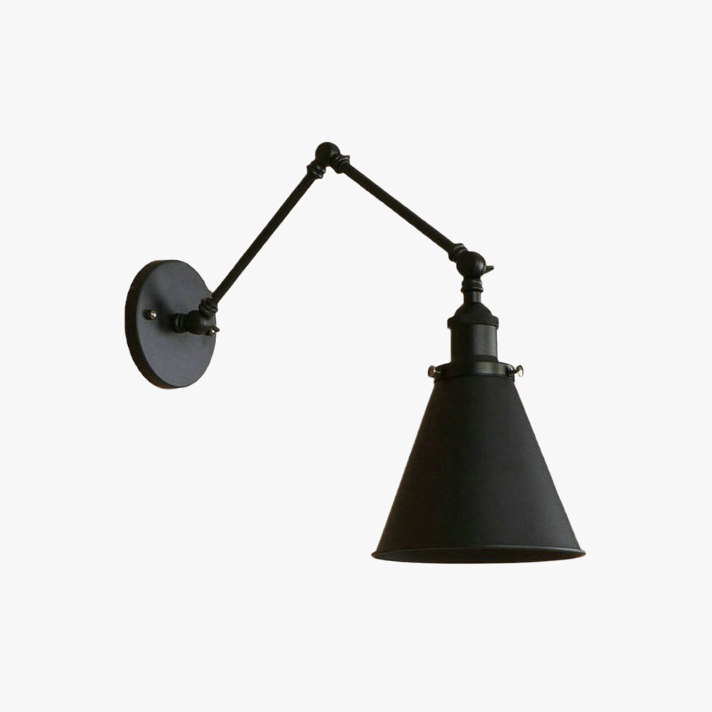 Zynar Vintage Verstelbare Wandlamp, Metaal, Zwart/Roest, Woonkamer