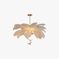 O'Moore Struisvogel Hedendaagse Elegante Veer Kroonluchter, Wit