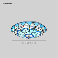 Tiffany Flush Mount Glazen Kleurrijke Plafondlamp, Slaapkamer