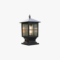 Etilo Moderne Metalen Glazen Lantaarn LED Buitenlicht Paal