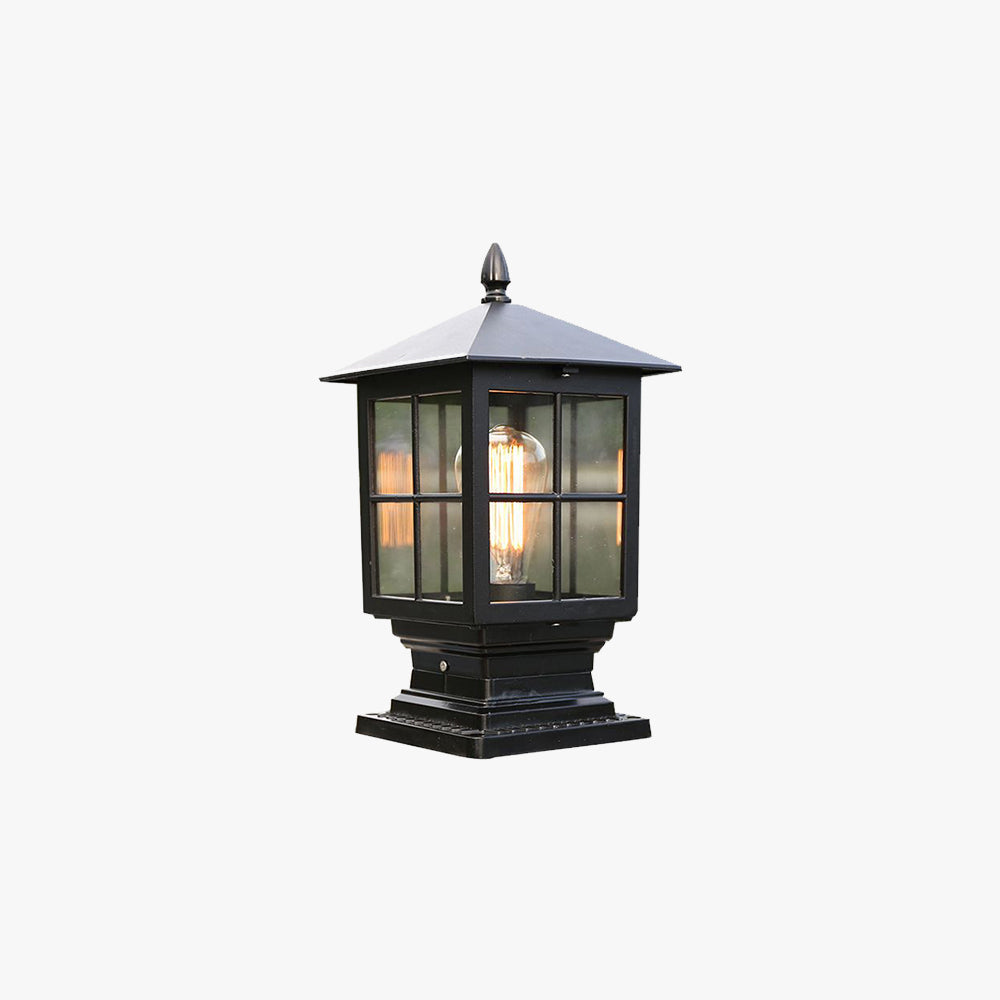 Etilo Moderne Metalen Glazen Lantaarn LED Buitenlicht Paal