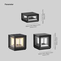 Ray Hedendaagse LED Cube Metalen Buitenlampen, Zwart