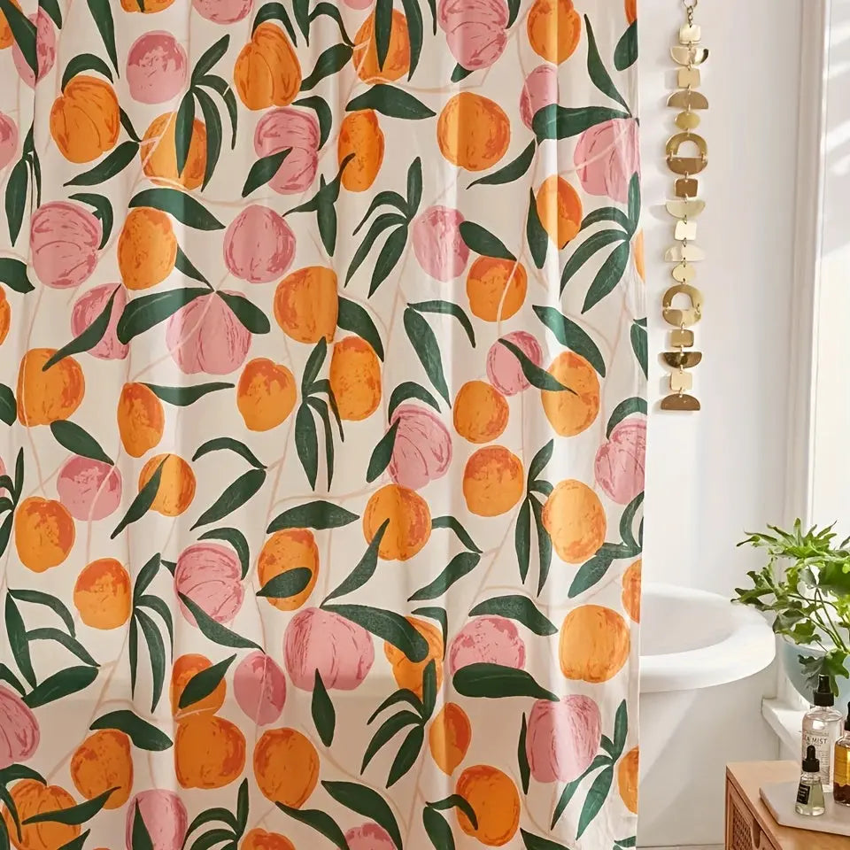 Bloemige Douchegordijn met Botanisch Patroon – Frisse en Stijlvolle Badkamer Look