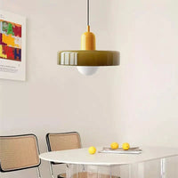 Bauhaus Hanglamp in Gekleurd Glas met Verstelbare Ophang