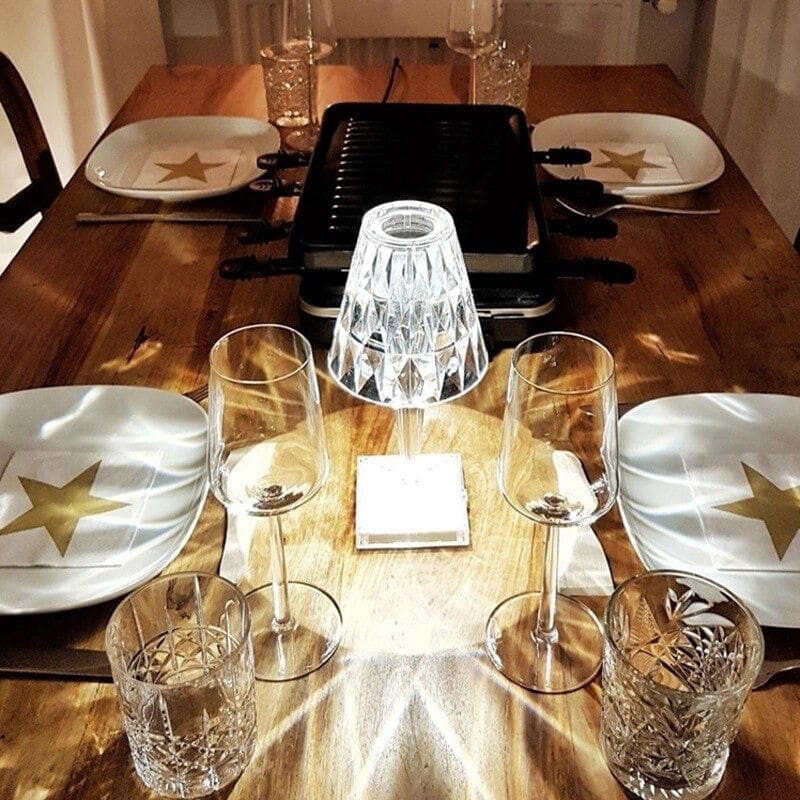 GlimmerLux - Tafel lamp van kristal met 3-niveaus aanraakdimmer