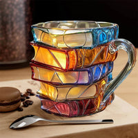 BiblioBrew | Glazen Koffiemok met Warmtebestendig Ontwerp voor Boekenliefhebbers
